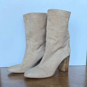 Free People Light Tan Suede Ankle Boots